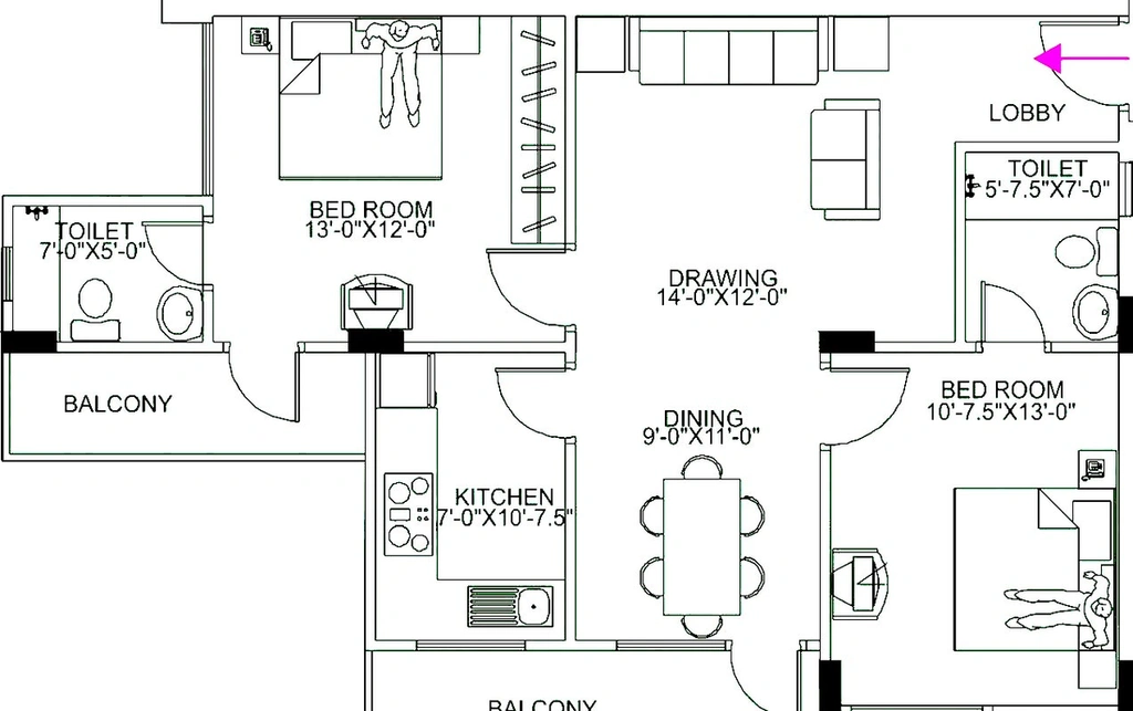 2 BHK Flat in Anukampa Hanging Gardens in Ajmer Road, Jaipur - Image 816694