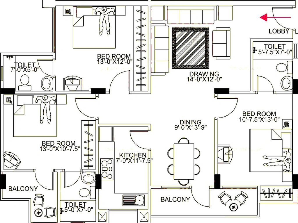 3 BHK Flat in Anukampa Hanging Gardens in Ajmer Road, Jaipur - Image 816697