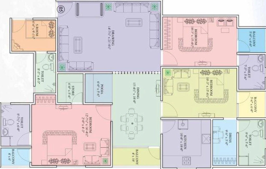 3 BHK Flat in Aastha Imperial in Civil Lines, Jaipur - Image 816691