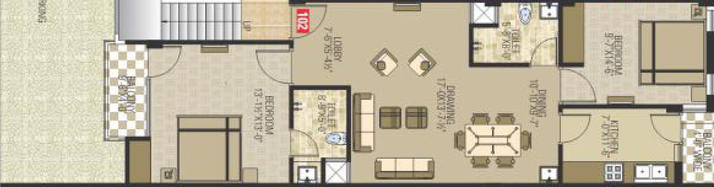 2 BHK Flat in Guman Aura in Mansarovar, Jaipur - Image 816715