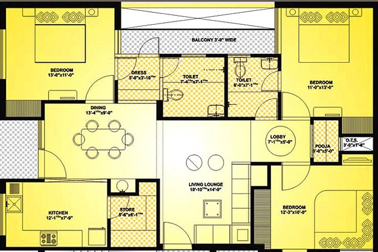 3 BHK Flat in Vande Rudra Ganesham in Mansarovar, Jaipur - Image 816744