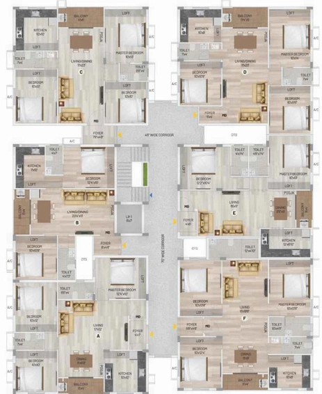 Floor Plan of Kaizen Vedha in Kolapakkam, Chennai - Image 108658