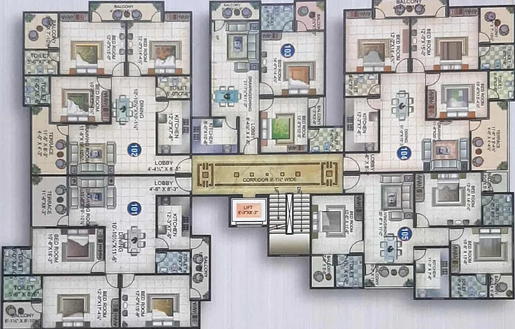 Floor Plan of Ashapurna Empire in Vaishali Nagar, Jaipur - Image 170775