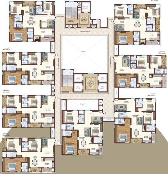 Floor Plan of Vasavi Atlantis in Narsingi, Hyderabad - Image 110584