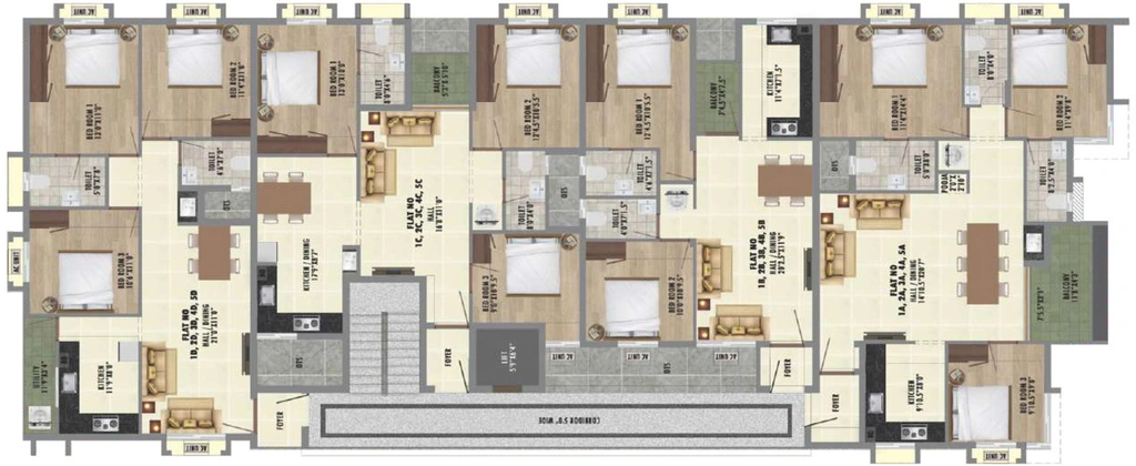 Floor Plan of Kaizen Kayal in Mugalivakkam, Chennai - Image 108664