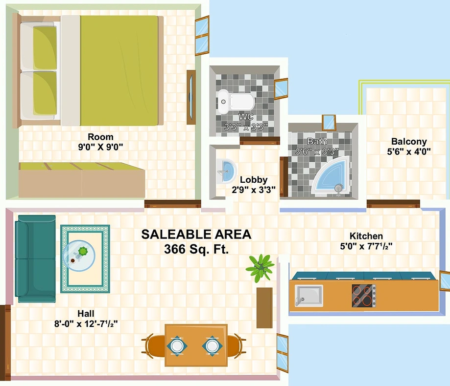 1 BHK Flat in Narvik Swapnalok in Jagatpura, Jaipur - Image 816924