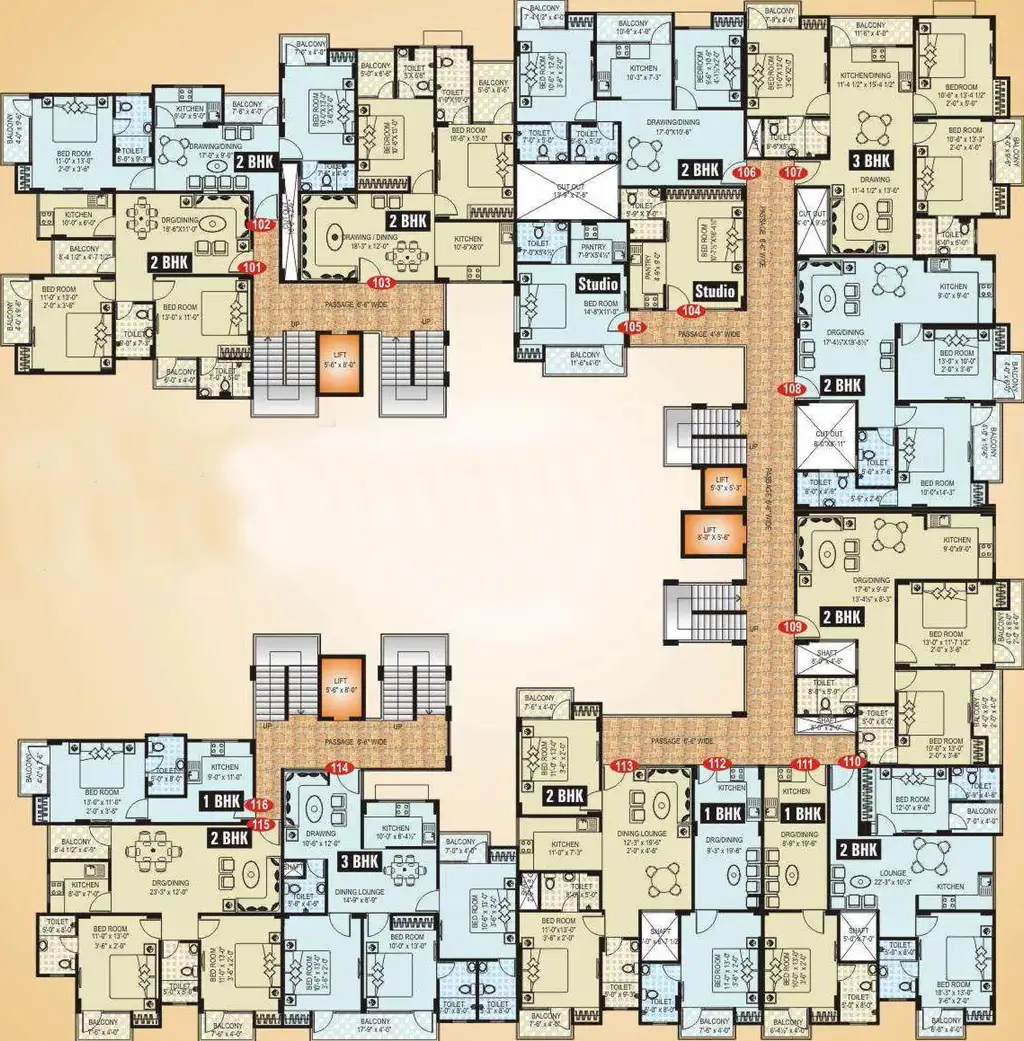 Floor Plan of Aastha Residency in Tonk Road, Jaipur - Image 171249