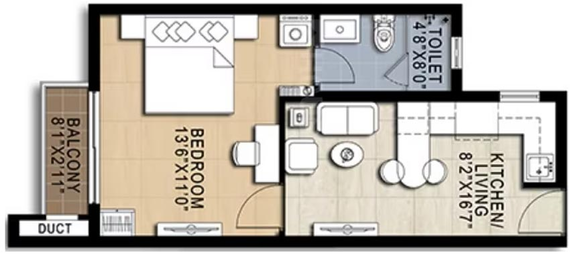 1 BHK Flat in Doshi Risington in Karapakkam, Chennai - Image 801116