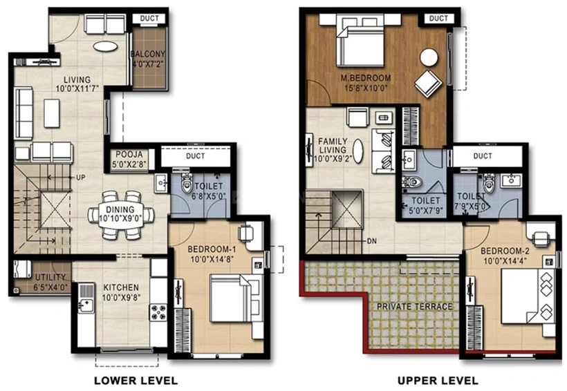 3 BHK Duplex in Doshi Risington in Karapakkam, Chennai - Image 801121