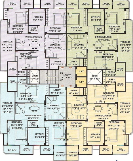 Floor Plan of Pearl Arun in Bapu Nagar, Jaipur - Image 170612