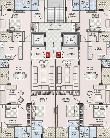 Floor Plan of Pearl Prem in Bapu Nagar, Jaipur - Image 170630