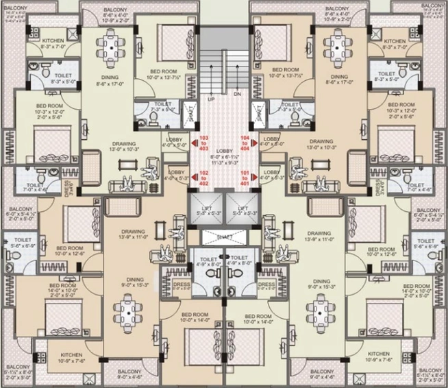Floor Plan of Pearl Sugeetam in Bapu Nagar, Jaipur - Image 170636