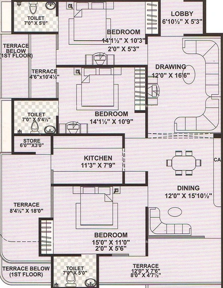 3 BHK Flat in Pearl Medham in Bapu Nagar, Jaipur - Image 816622