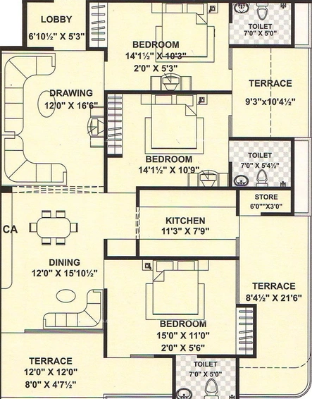 3 BHK Flat in Pearl Medham in Bapu Nagar, Jaipur - Image 816623