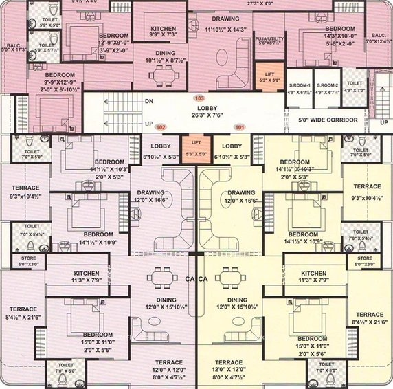 Floor Plan of Pearl Medham in Bapu Nagar, Jaipur - Image 170624
