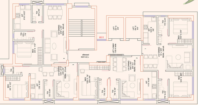 Floor Plan of Suraj Park View in Dadar West, Mumbai - Image 28608