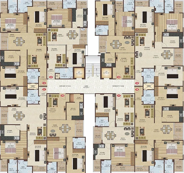 Floor Plan of Sethi Sunrise Apartments in Sirsi Road, Jaipur - Image 171202