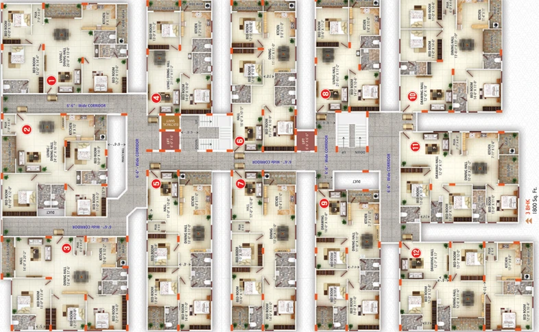 Floor Plan of Rathi Sri Tirumala Golden Gate in Shamsher Gunj, Hyderabad - Image 108750