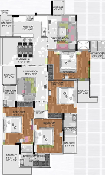 4 BHK Flat in DND The Savoye in Civil Lines, Jaipur - Image 816609