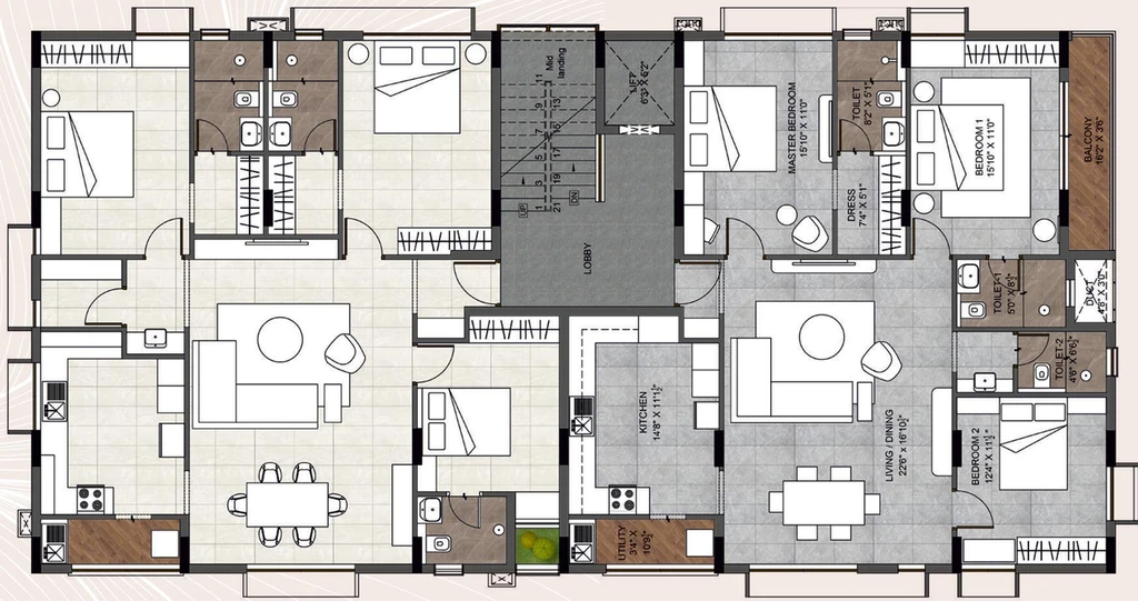 Floor Plan of Chamundeeswary Chang Royale in Ekkatuthangal, Chennai - Image 128137