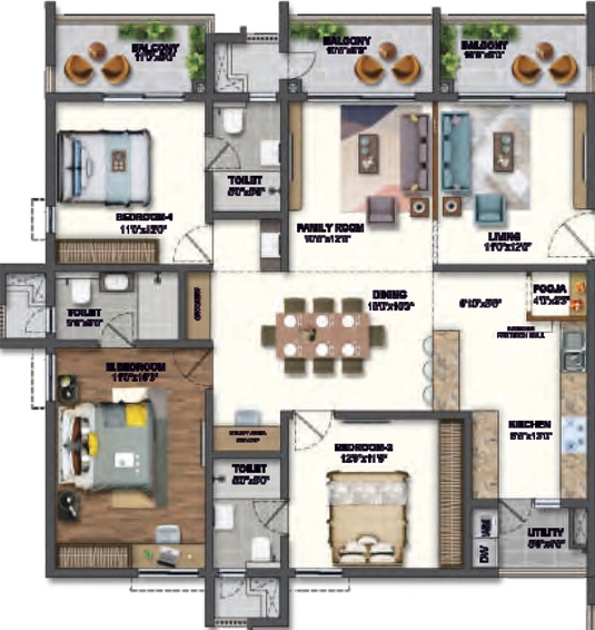 3 BHK Flat in Vasavi Crown East in Uppal, Hyderabad - Image 732892