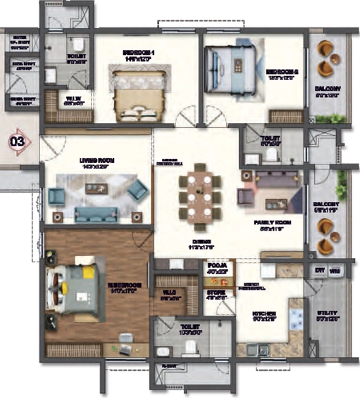 3 BHK Flat in Vasavi Crown East in Uppal, Hyderabad - Image 732893