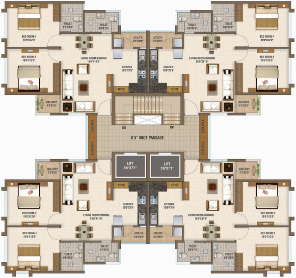 Floor Plan of Aatmiya Heights in Makarpura, Vadodara - Image 109972