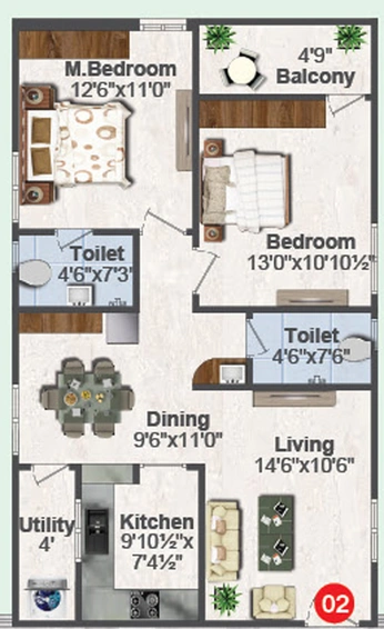 2 BHK Flat in Shree Krishna Homes in Kompally, Hyderabad - Image 732914