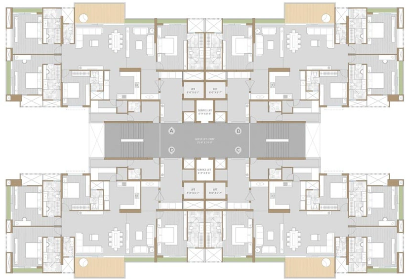 Floor Plan of Raamah Ellemento in Sevasi, Vadodara - Image 111091