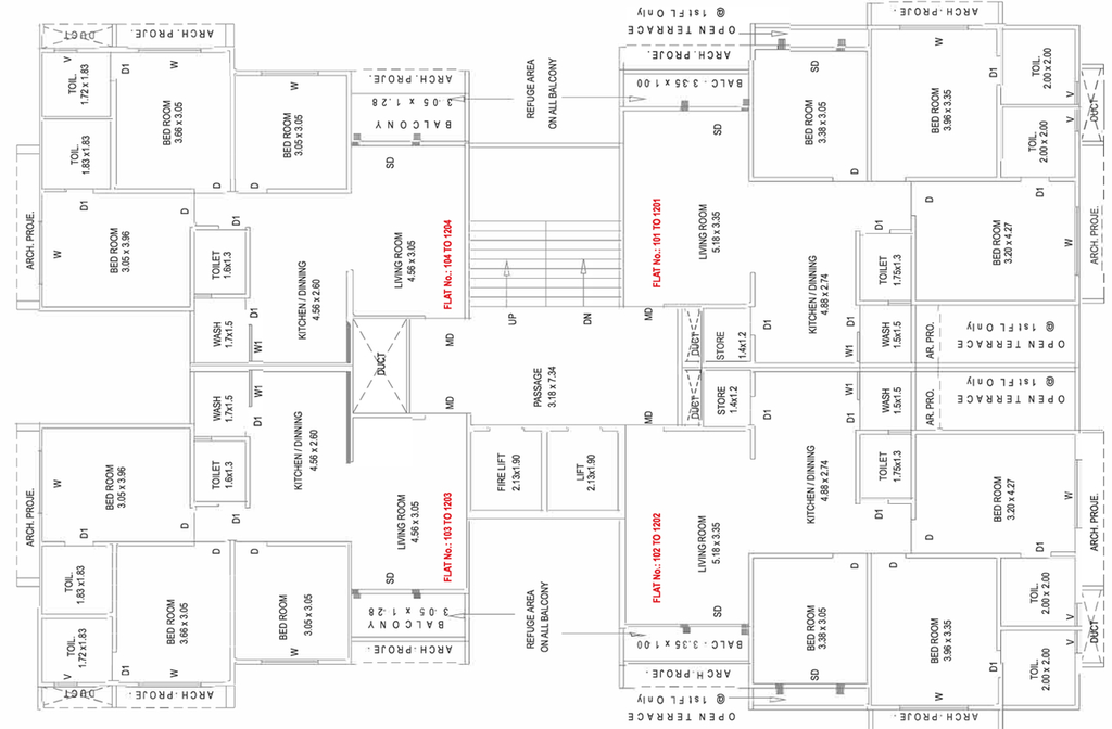 Floor Plan of Shivam Aatharv Enclave in Waghodia Road, Vadodara - Image 111097