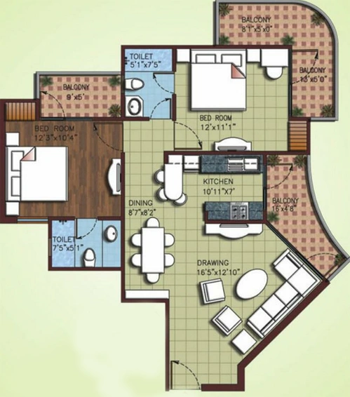 2 BHK Flat in JRC Greenwoods in Vasundhara, Ghaziabad - Image 819665