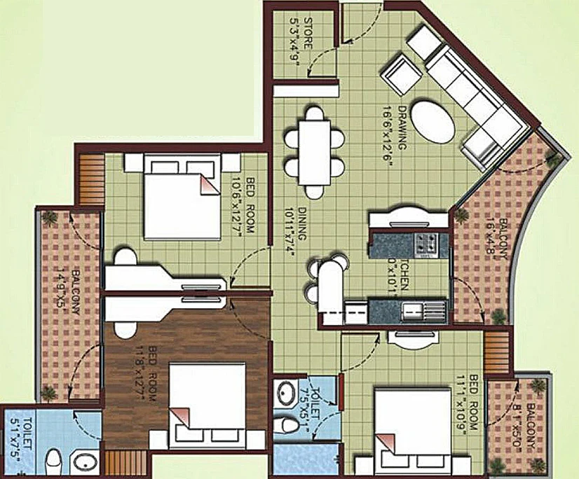3 BHK Flat in JRC Greenwoods in Vasundhara, Ghaziabad - Image 819667