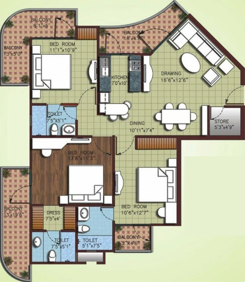 3 BHK Flat in JRC Greenwoods in Vasundhara, Ghaziabad - Image 819668