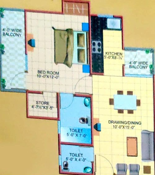 1 BHK Flat in Techman Moti Residency in Raj Nagar Extension, Ghaziabad - Image 819661