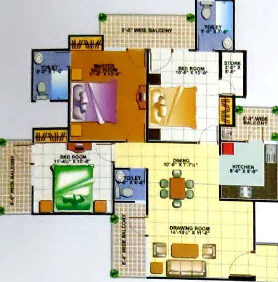 3 BHK Flat in Techman Moti Residency in Raj Nagar Extension, Ghaziabad - Image 819663