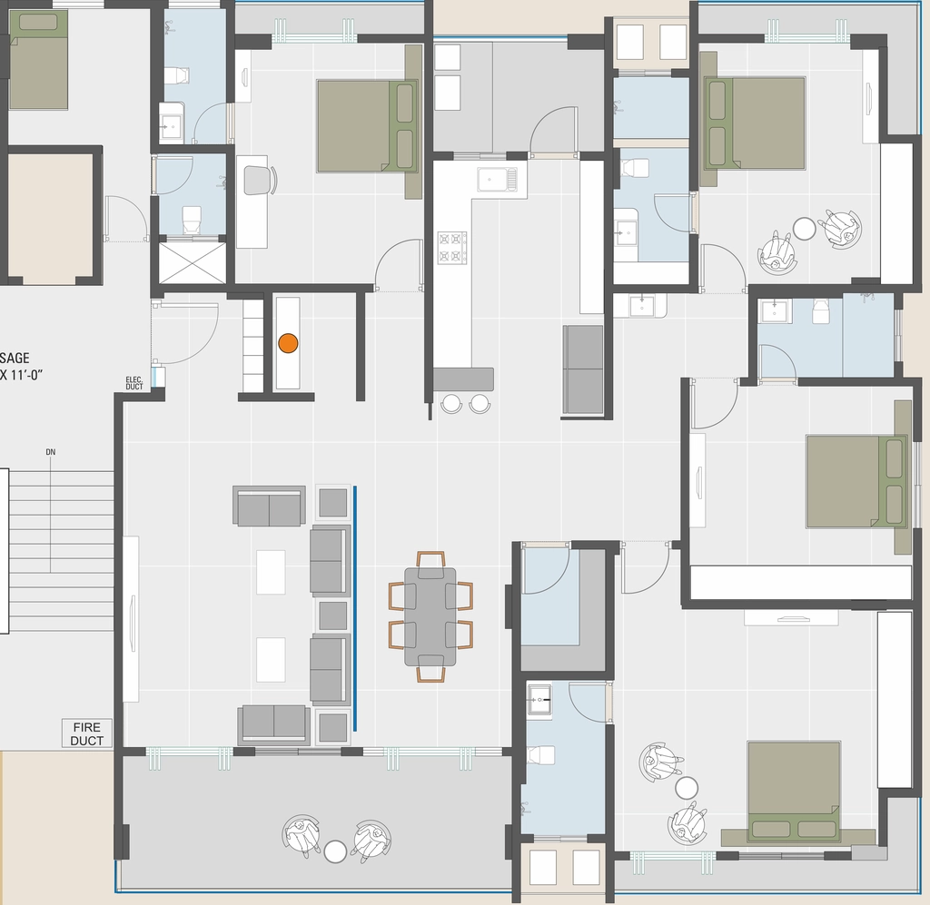 4 BHK Flat in Shree Hari Red Coral Prime in Gotri, Vadodara - Image 728823