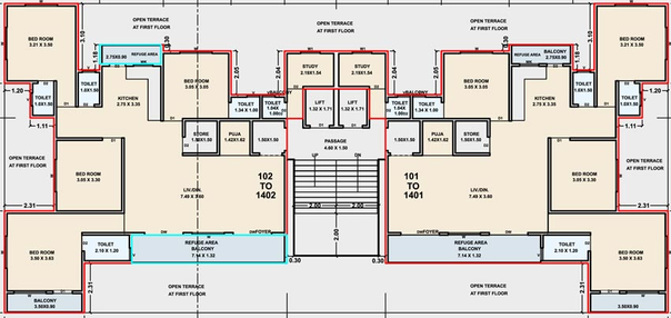 Floor Plan of Shree Hari Red Coral Prime in Gotri, Vadodara - Image 109634