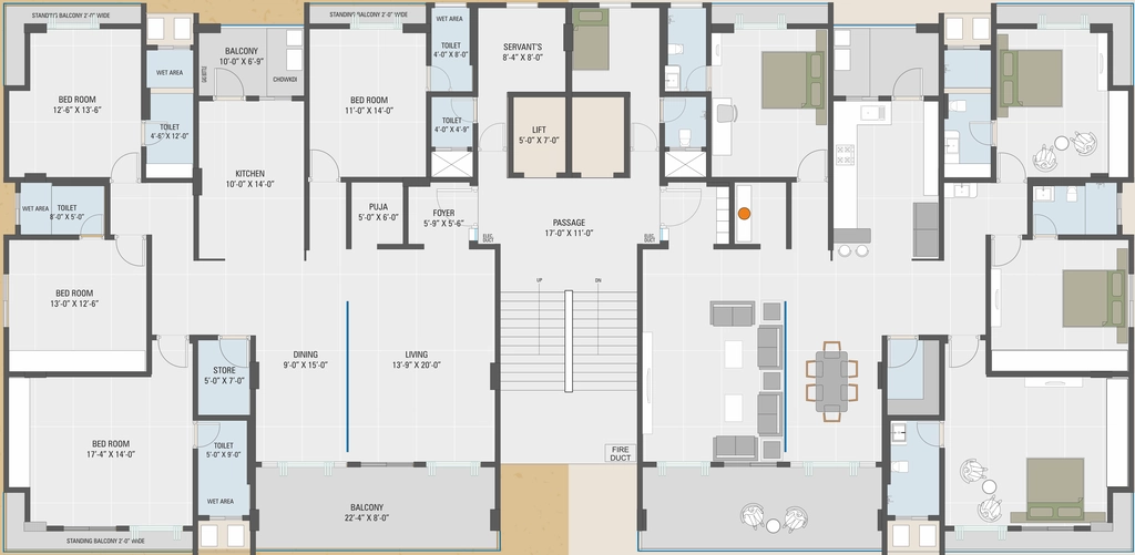 Floor Plan of Shree Hari Red Coral Prime in Gotri, Vadodara - Image 421178