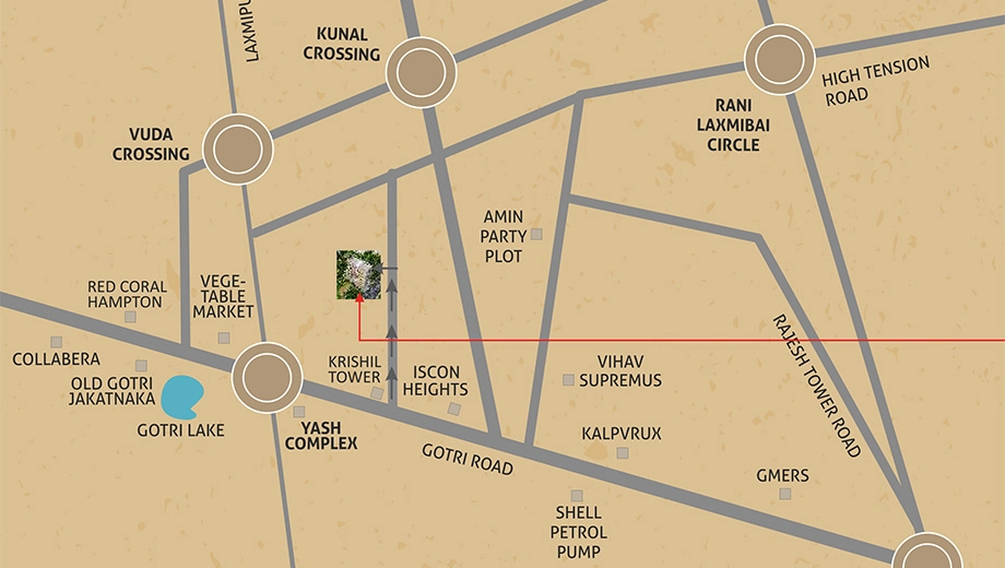 Location of Shree Hari Red Coral Prime - Image 421177