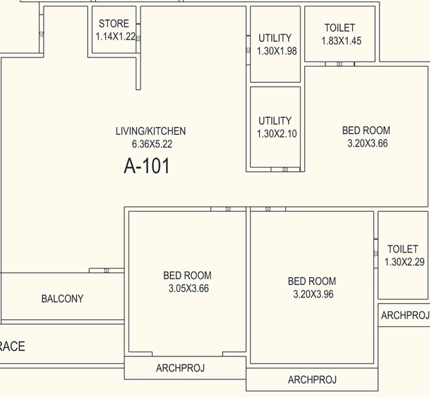3 BHK Flat in Aaradhy Arise in Waghodia Road, Vadodara - Image 728878