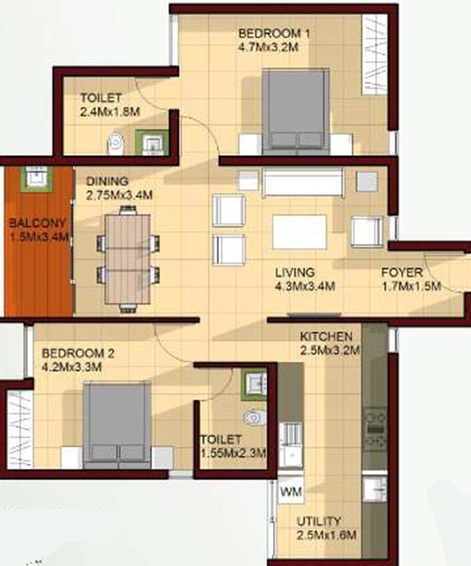2 BHK Flat in Classic Vintage in Kakkanad, Kochi - Image 822046