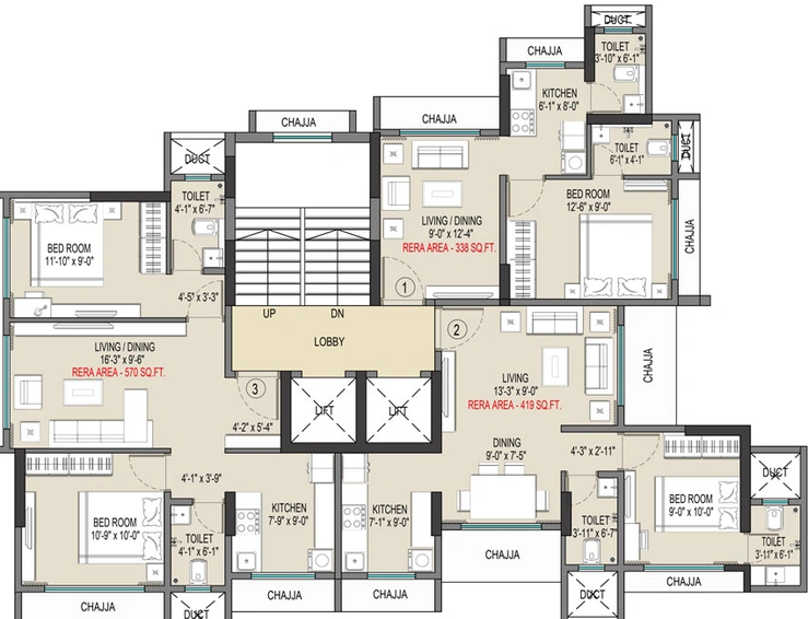 Floor Plan of Empire Valencia in Borivali West, Mumbai - Image 28769