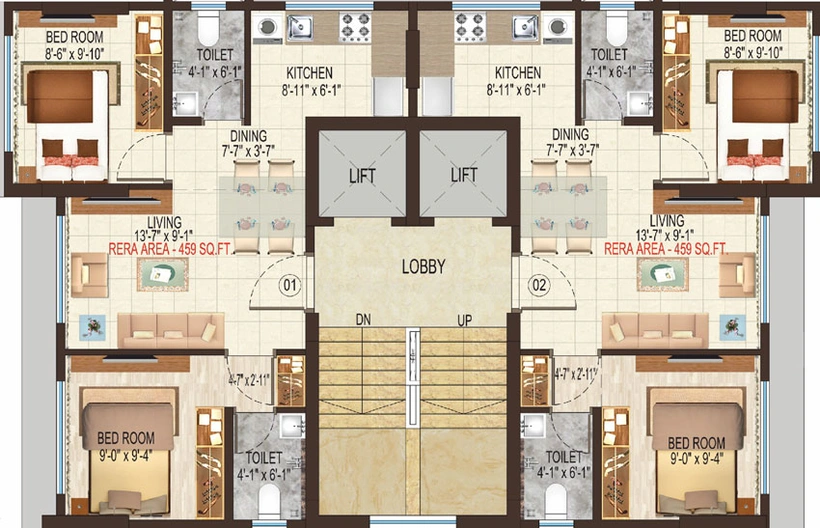 Floor Plan of Empire Kirti Apartment in Borivali East, Mumbai - Image 28783
