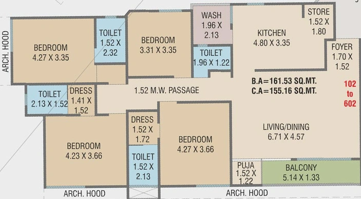 4 BHK Flat in Atharva Param Sapphire in Harni, Vadodara - Image 729623