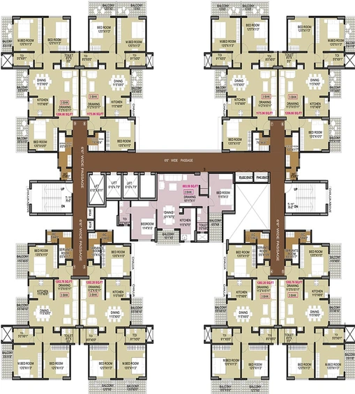 Floor Plan of Lotus Garden in Gola Road, Patna - Image 186999