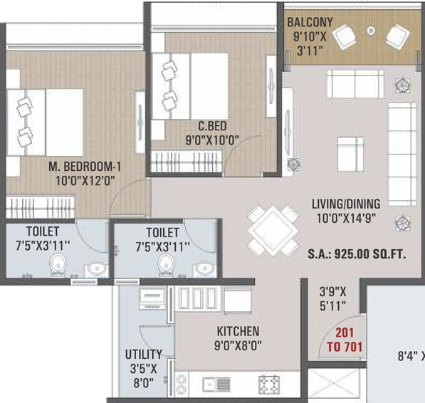 3 BHK Flat in Vraj Nakshatra Avenue in Panchavati, Nashik - Image 726633