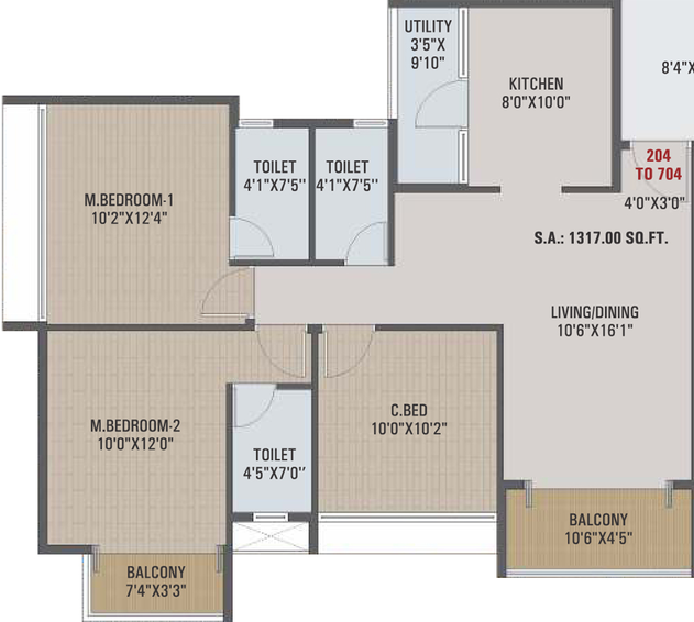 3 BHK Flat in Vraj Nakshatra Avenue in Panchavati, Nashik - Image 726635