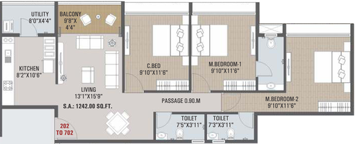 3 BHK Flat in Vraj Nakshatra Avenue in Panchavati, Nashik - Image 726634