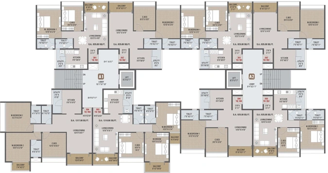 Floor Plan of Vraj Nakshatra Avenue in Panchavati, Nashik - Image 109145