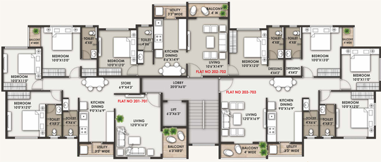 Floor Plan of Daksh Flora in Gangapur Road, Nashik - Image 108858